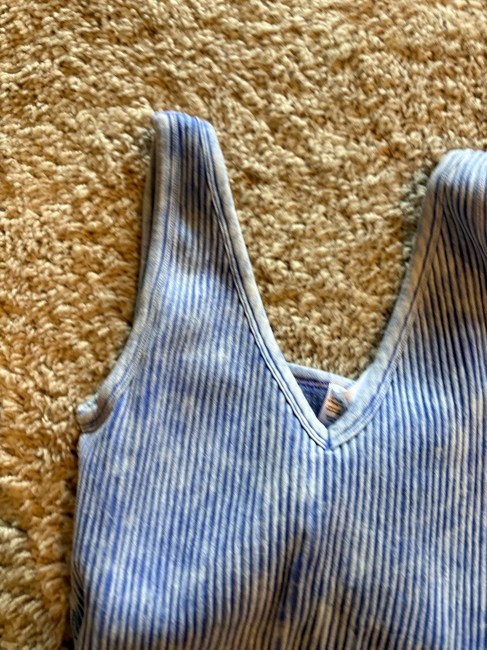 Zenana Ribbed Blue Tank - Picture 5 of 5